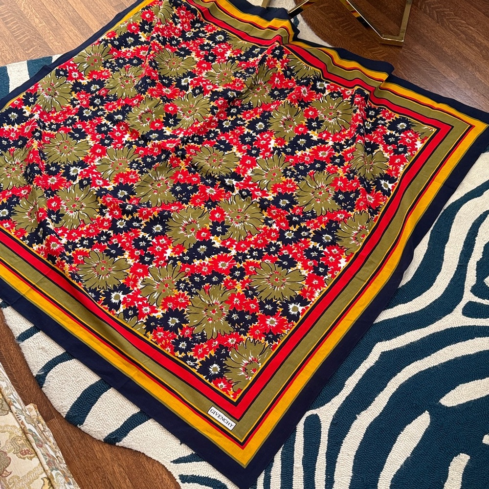 Givenchy Large Floral Cotton Scarf